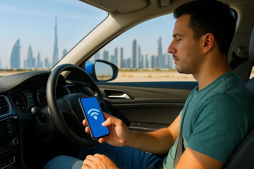 connected on road in UAE
